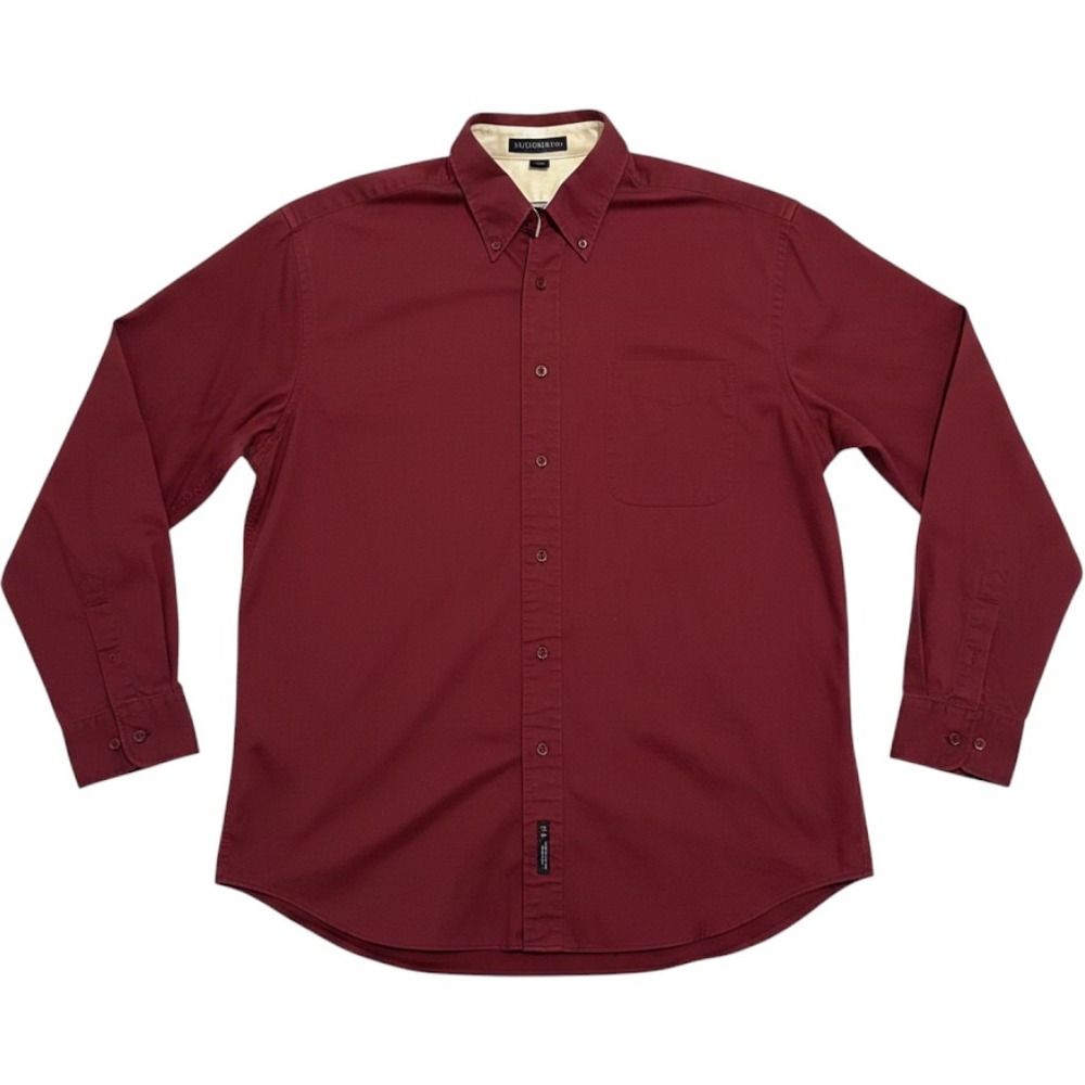 Port Authority Button Down Shirt Mens XL Burgundy Excellent Long Sleeve Pocket